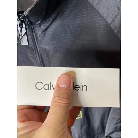 Calvin Klein Mens $148 Relaxed Fit Box Logo Popover Jacket Size L Black - Picture 7 of 11
